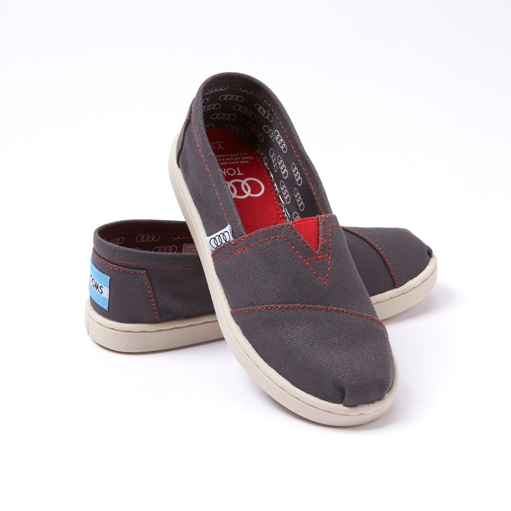 TOMS X AUDI Limited Edition Classic Slip On Ash Gray Unisex 7.5 Men 9 Women NIB